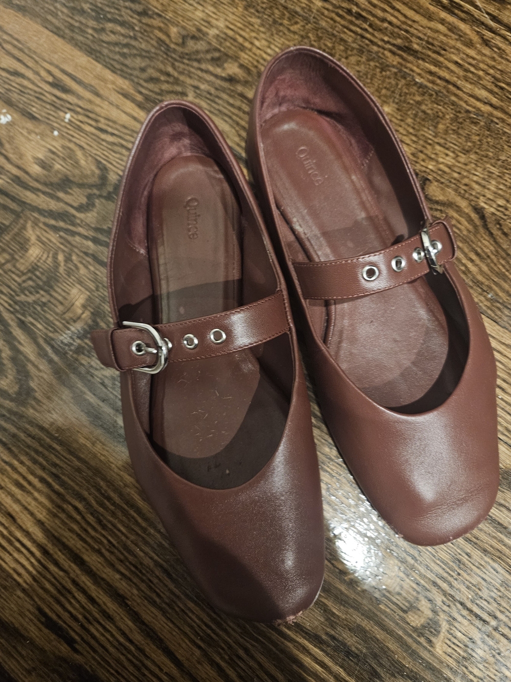 Women's Mary Jane Flats in Burgundy From Quince Size 10/fits Like 9 Wide